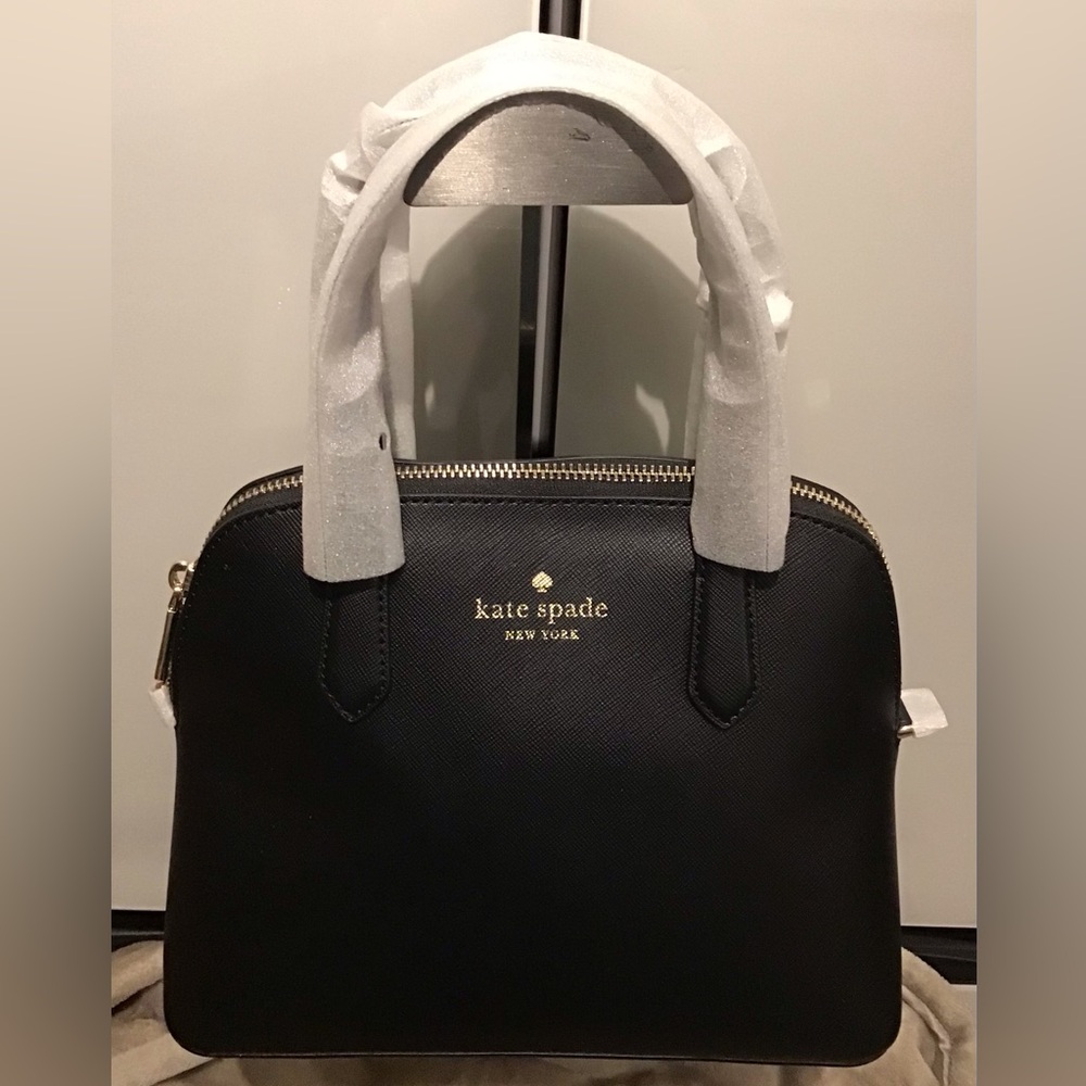 Kate Spade Medium Dome satchel Bag K8701 Saffiano PVC Black Schuyler NWT